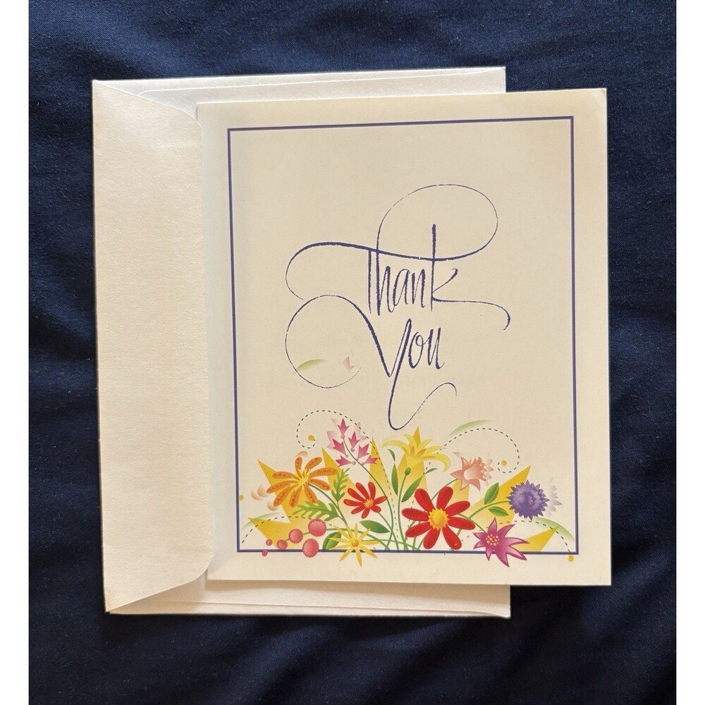 Thank You Card with White Envelope | Flower design by Habitat